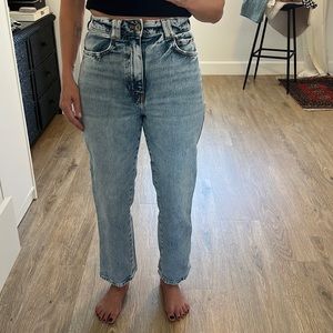 ZARA / Hi Waisted Acid Wash Straight Leg - 4